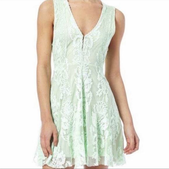 Free People Reign Over Me Brocade Mint Dress - Picture 5 of 5